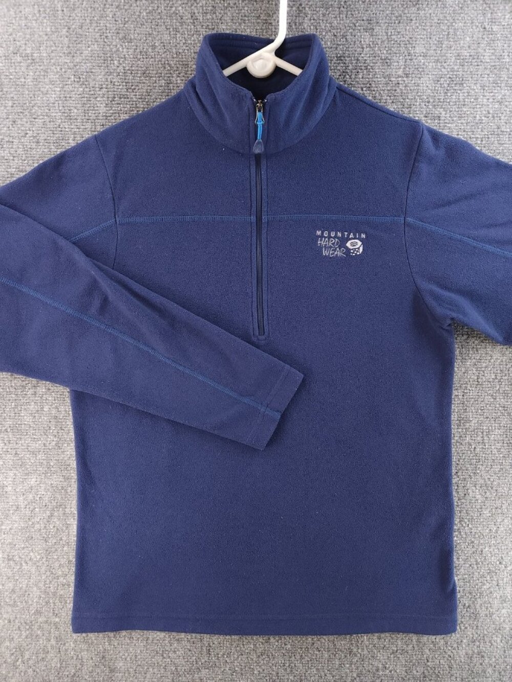 Mountain Hardwear Fleece All Polyester Blue Jacket Small Logo Solid Outdoors